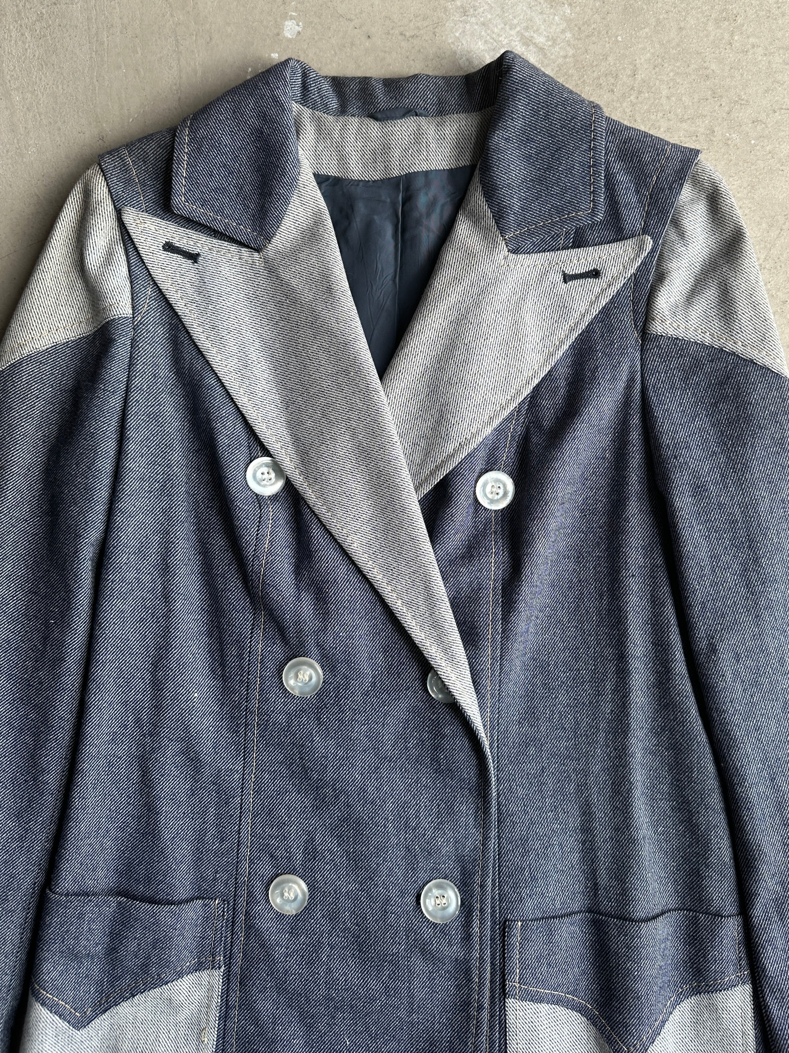 1980s DOUBLE-BREASTED DENIM TRENCH COAT