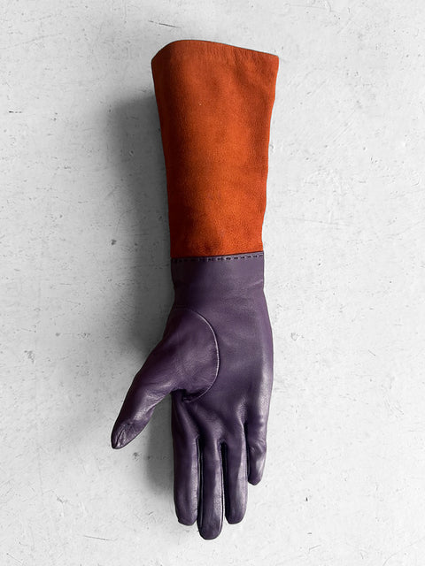 GALLIANO by JOHN GALLIANO - circa 2008 TWO TONE LEATHER AND SUEDE GLOVES
