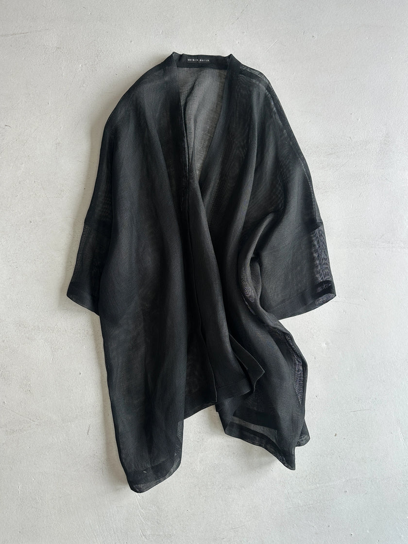 SHIRIN GUILD - 1990s CRISP MESH OPEN KIMONO