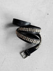 ITALIAN LABEL 2000s LEATHER BELT WITH PYRAMID STUDS