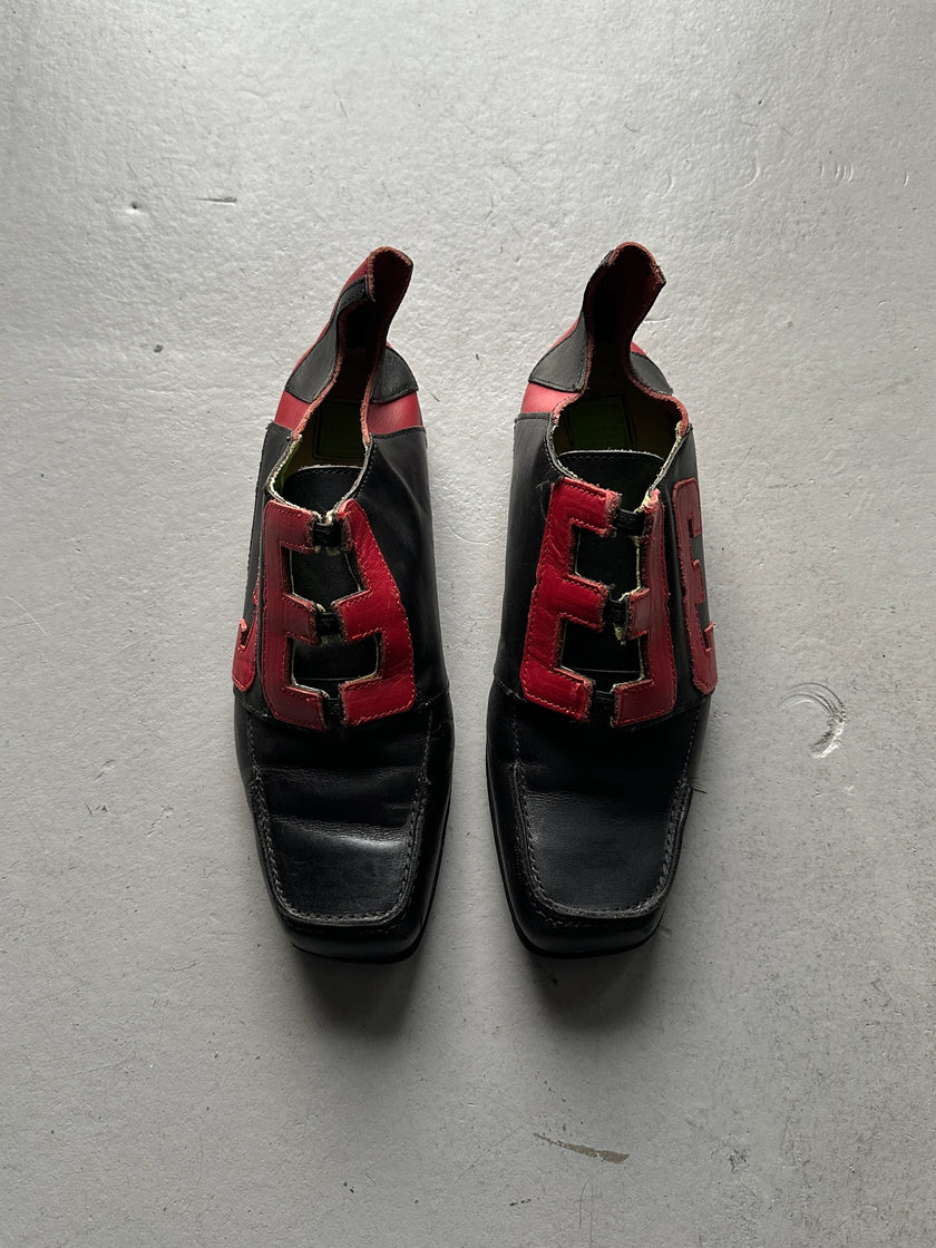MARITHÉ + FRANÇOIS GIRBAUD - early 2000s SQUARE TOE SLIP ON TRAINERS
