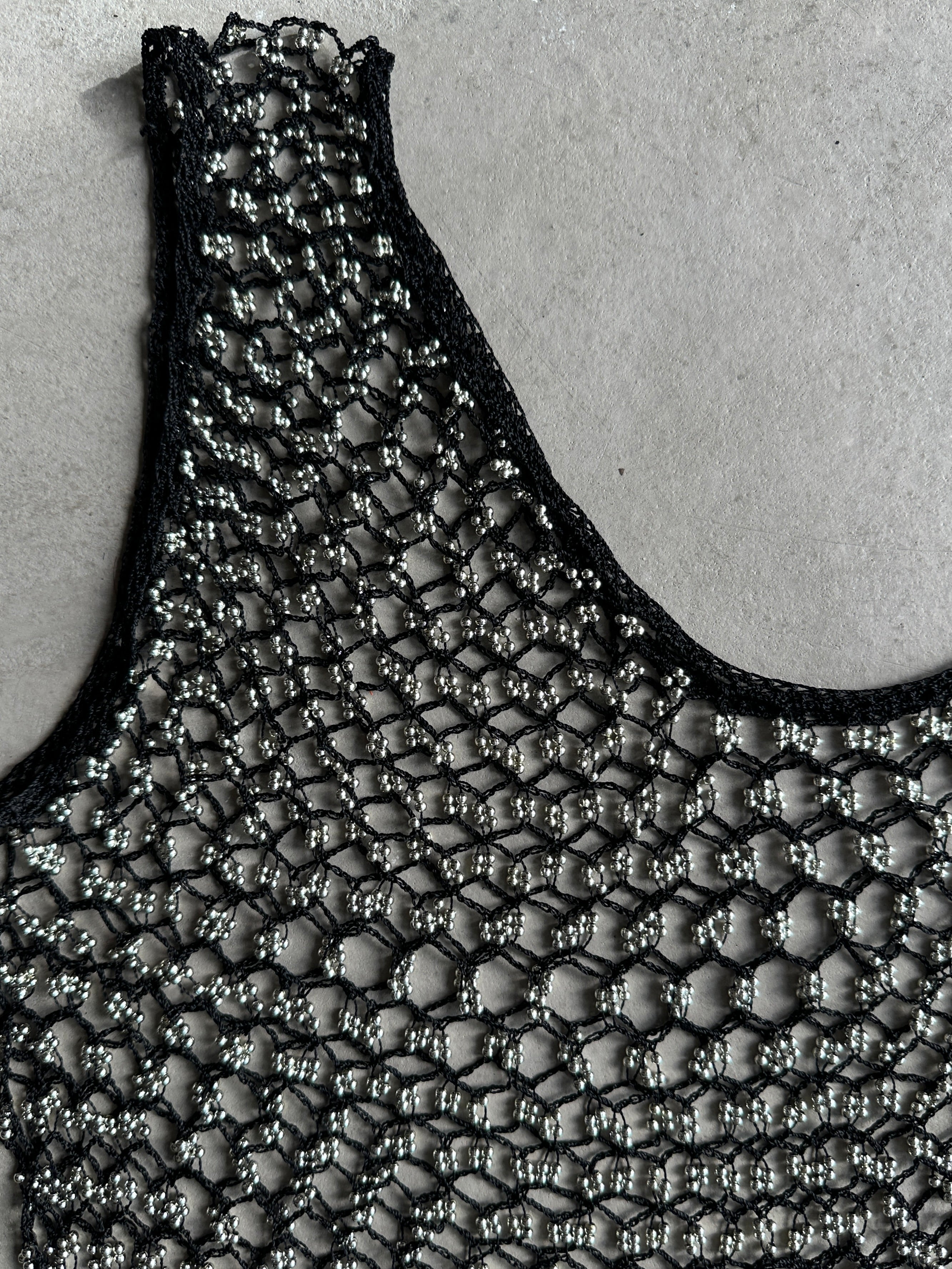 2000s RHINESTONE DETAIL SHEER MESH TANK TOP