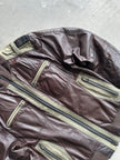 BIKKEMBERGS- 2000s CARGO LEATHER BOMBER JACKET