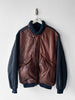 LES COPAINS - 1980s CONTRASTING LEATHER FRONT BOMBER JACKET