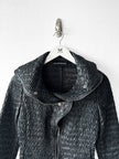 EMPORIO ARMANI - F/W 2009 TEXTURED JACKET WITH RUFFLED COLLAR AND ZIP DETAILS