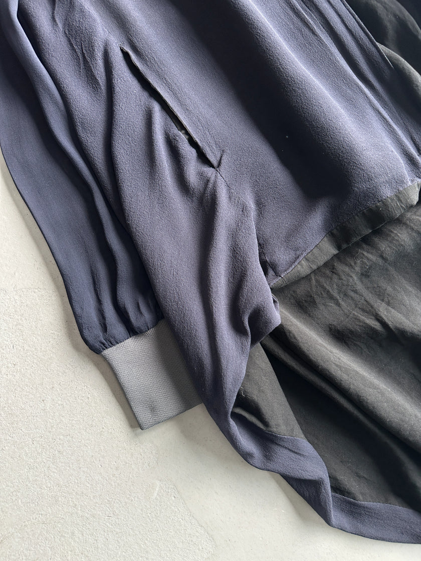 YOHJI YAMAMOTO - S/S 2001 ASYMMETRICAL SILK BLOUSE CARDIGAN