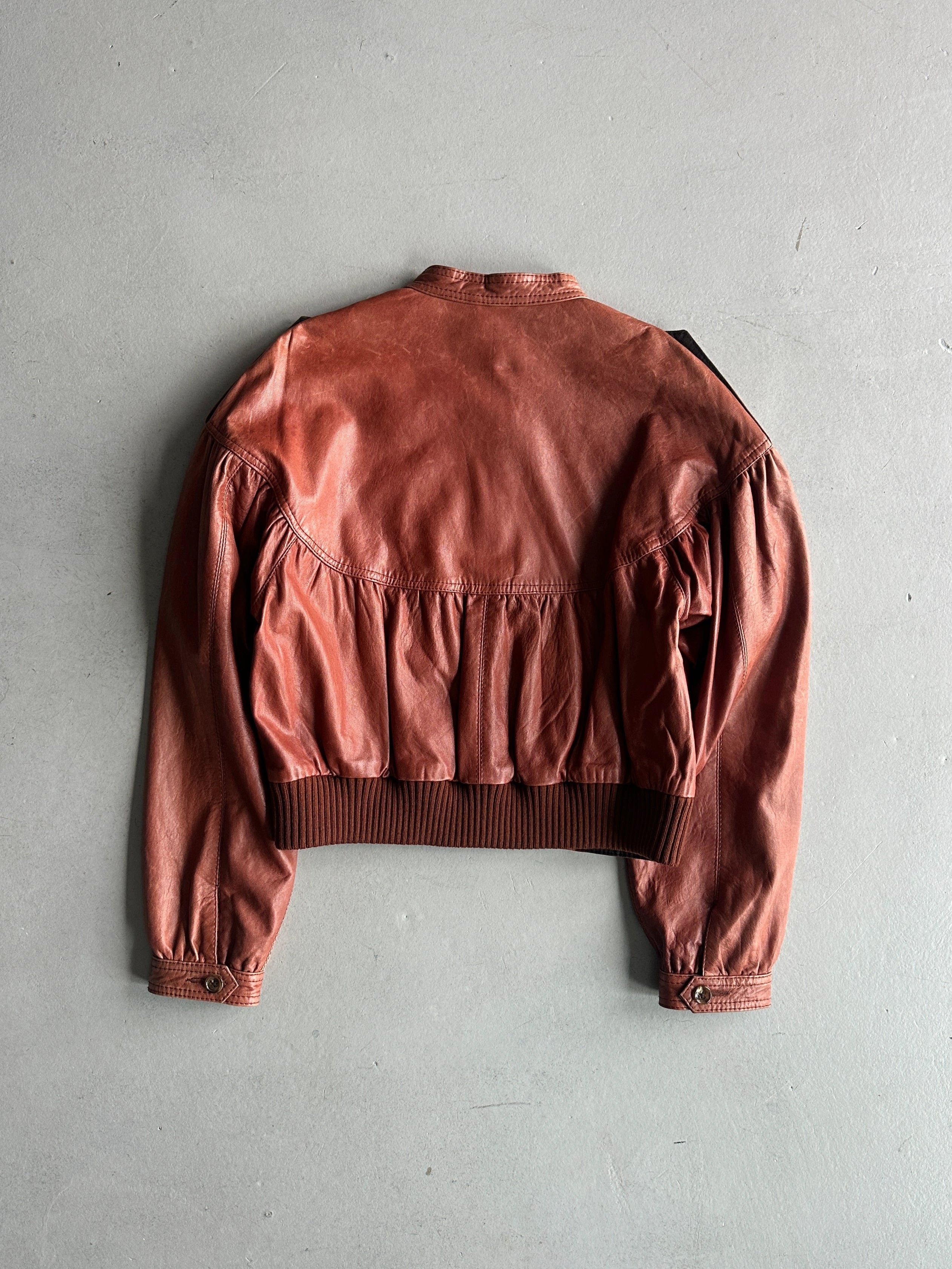 KENZO - 1990s ASYMMETRICAL LEATHER BIKER JACKET