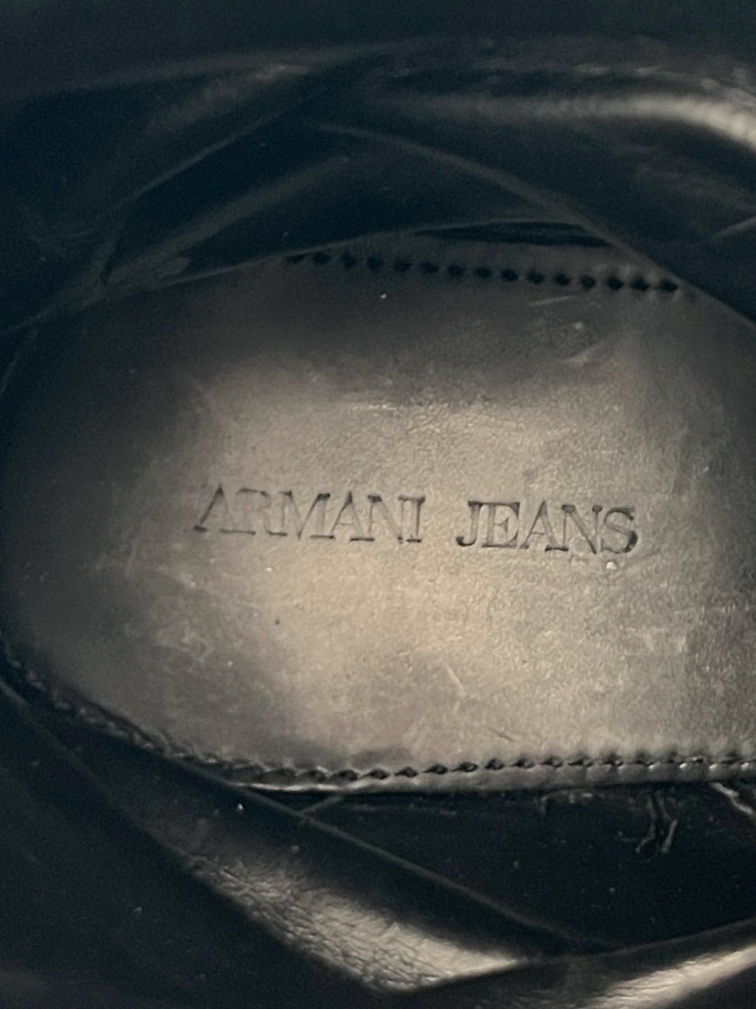 ARMANI JEANS - 2000s BIKER LEATHER BOOTS