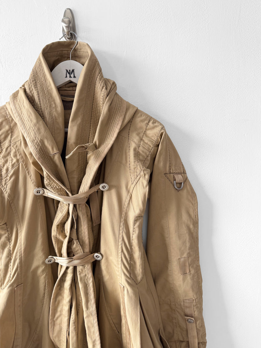 MARITHÉ + FRANÇOIS GIRBAUD - F/W 2008 RUCHED FRONT ADJUSTABLE WOOL JACKET