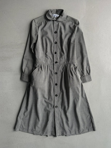 COMME DES GARÇONS - A/W 2018 BUTTONED FRONT GINGHAM CHECK COLLARED DRESS
