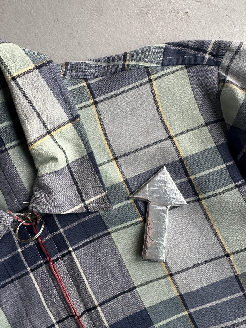 YOHJI YAMAMOTO Y's bis - 1990s CROPPED FIT CHECKED ZIP JACKET