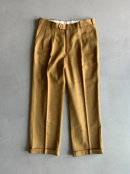 1990s FRONT PLEATS TAILORED TROUSERS WITH TURN UP HEMS
