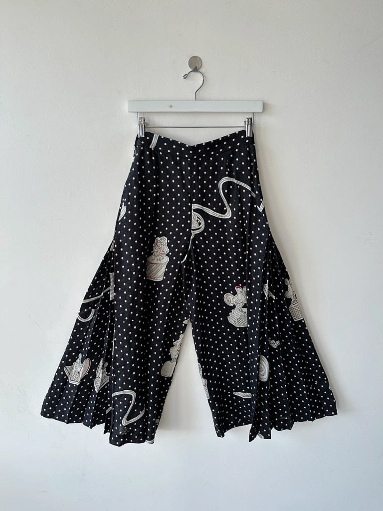 LOEWE - S/S 2018 POLKA DOT CULOTTES TROUSERS WITH SIDE PLEATS