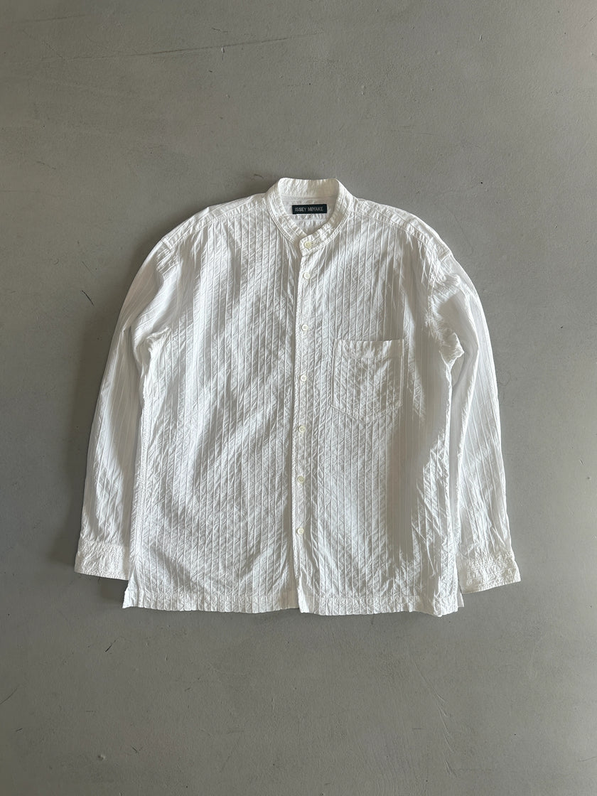 ISSEY MIYAKE MEN - S/S 2005 MANDARIN COLLAR CRINKLED SHIRT