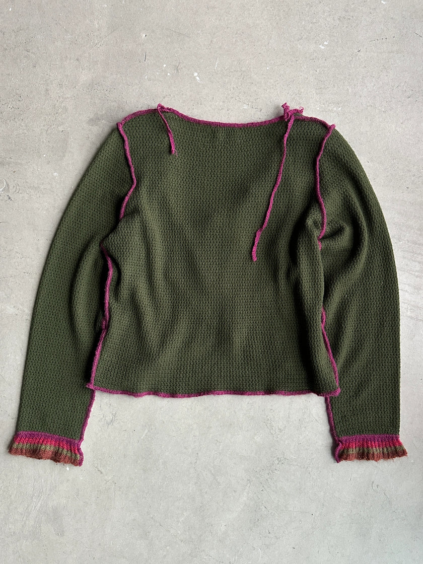 TRUSSARDI -  2000s CROSSOVER KNIT TOP