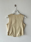 GIANFRANCO FERRÉ - 1990s FAUX LEATHER ZIPPED VEST GILET WITH LACE DETAILING