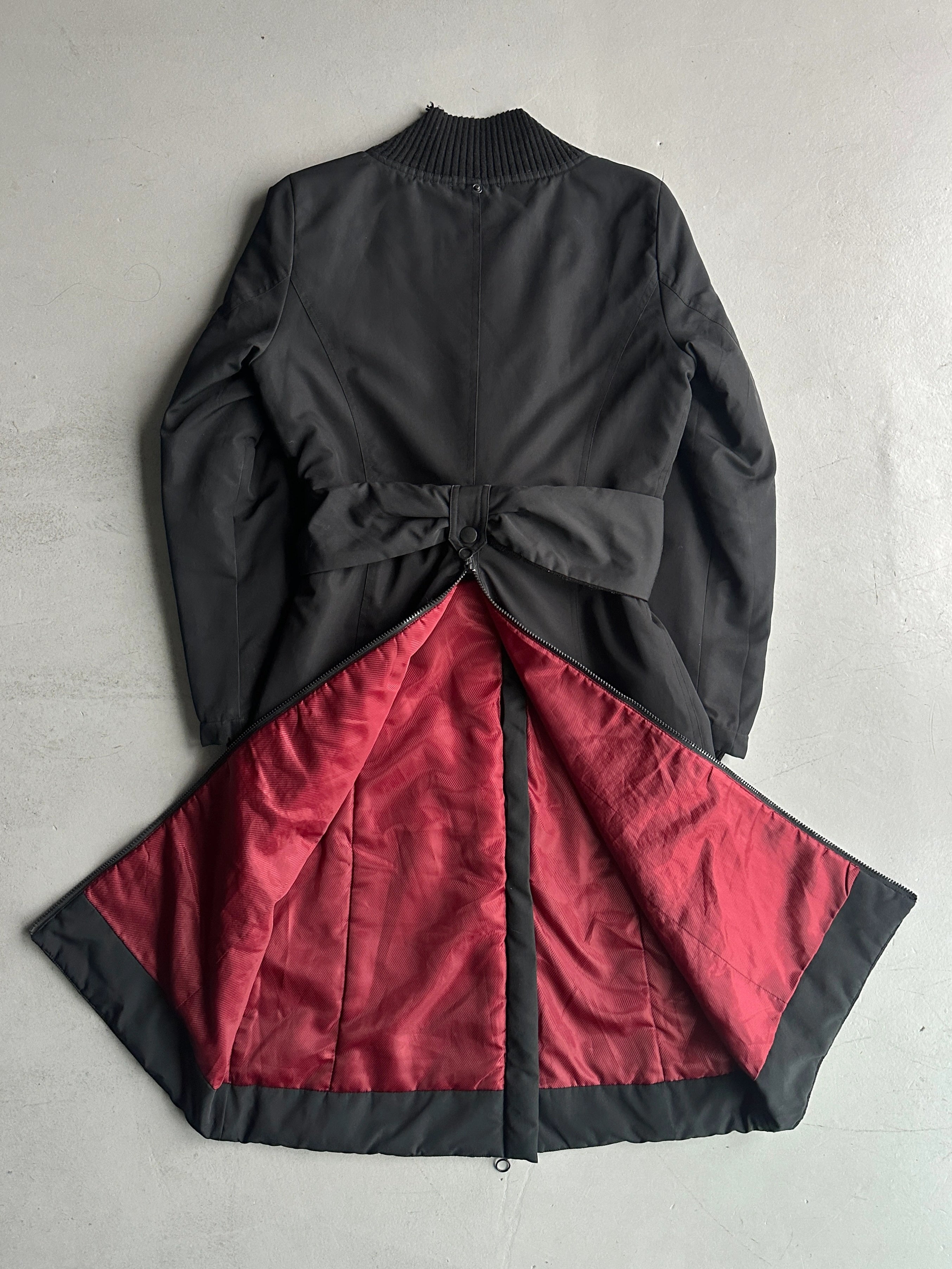 COP COPINE - early 2000s PADDED COAT WITH ZIPPED BACK AND GLOVES SCARF