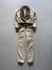 ARMANI – 1980s SAMPLE QUILTED JACKET & PANTS SET WITH FAUX FUR COLLAR