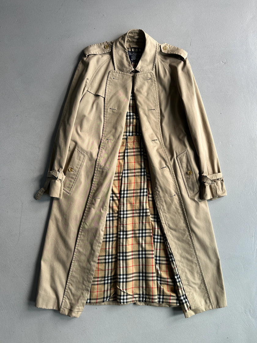 BURBERRYS - 1970s DOUBLE BREASTED EXTRA LONG TRENCH COAT