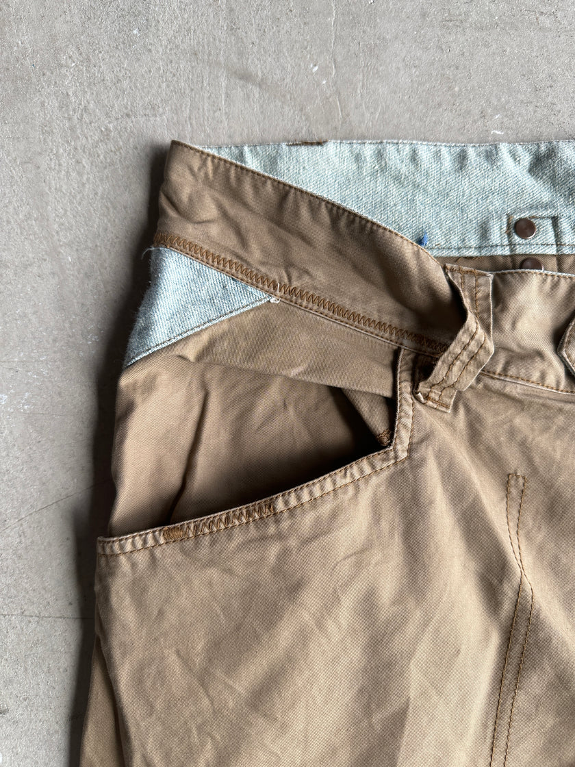 2000s CARGO TROUSERS WITH DENIM DETAILS