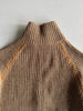 1980s CHUNKY KNIT ZIPPED CARDIGAN WITH SUEDE DETAILS