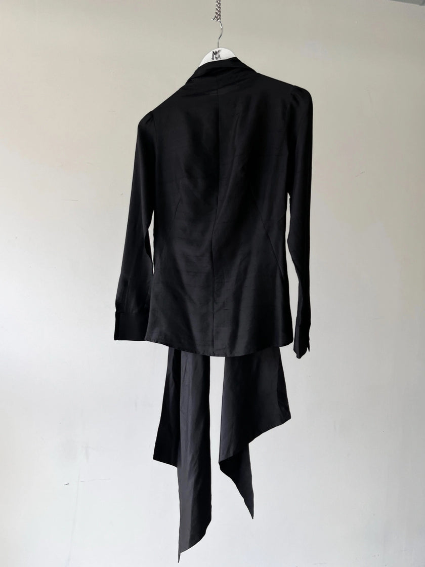 YOHJI YAMAMOTO - S/S 2003 OVERSIZED BOW NECK SILK BLOUSE