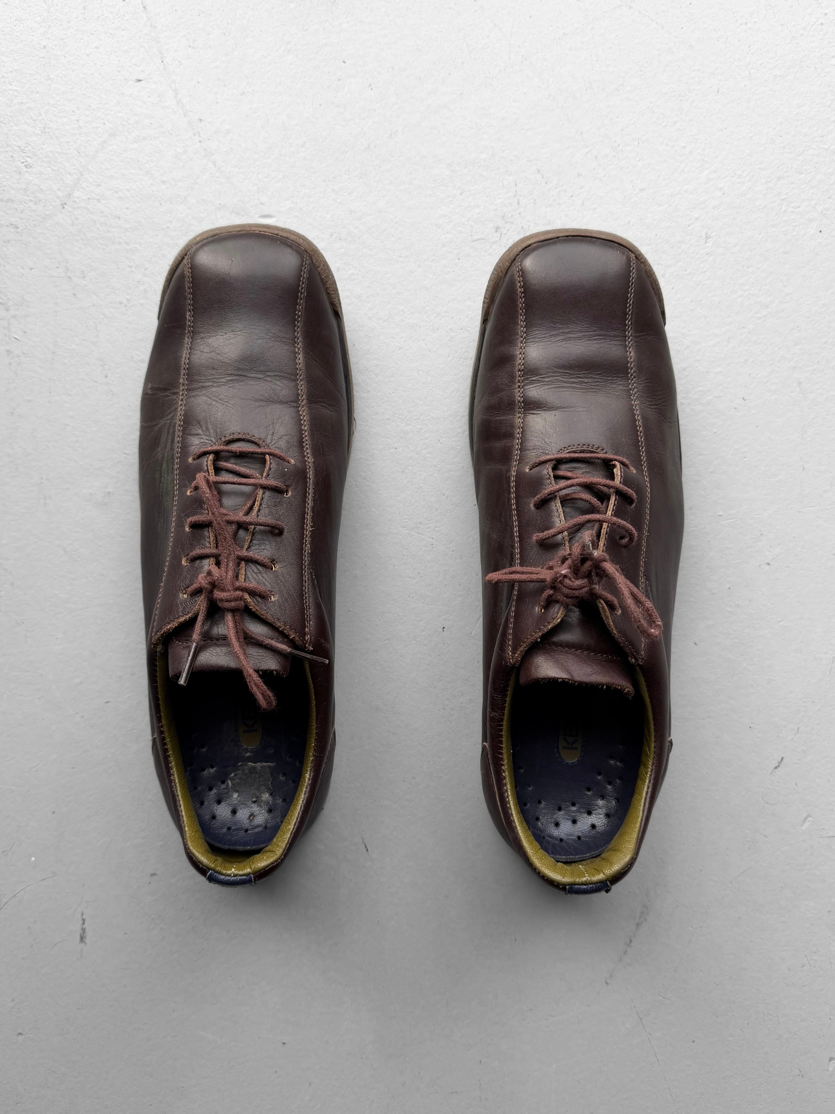 KENZO - 1990s SQUARE TOE LEATHER TRAINERS