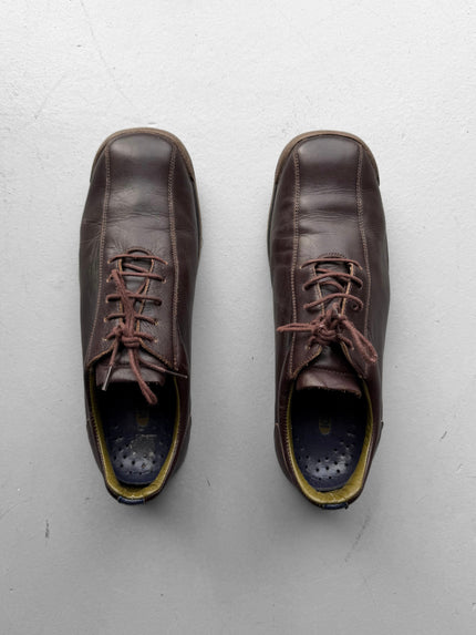 KENZO - 1990s SQUARE TOE LEATHER TRAINERS