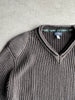 ARMANI JEANS - 1990s V NECK KNITTED LONG SLEEVE TOP