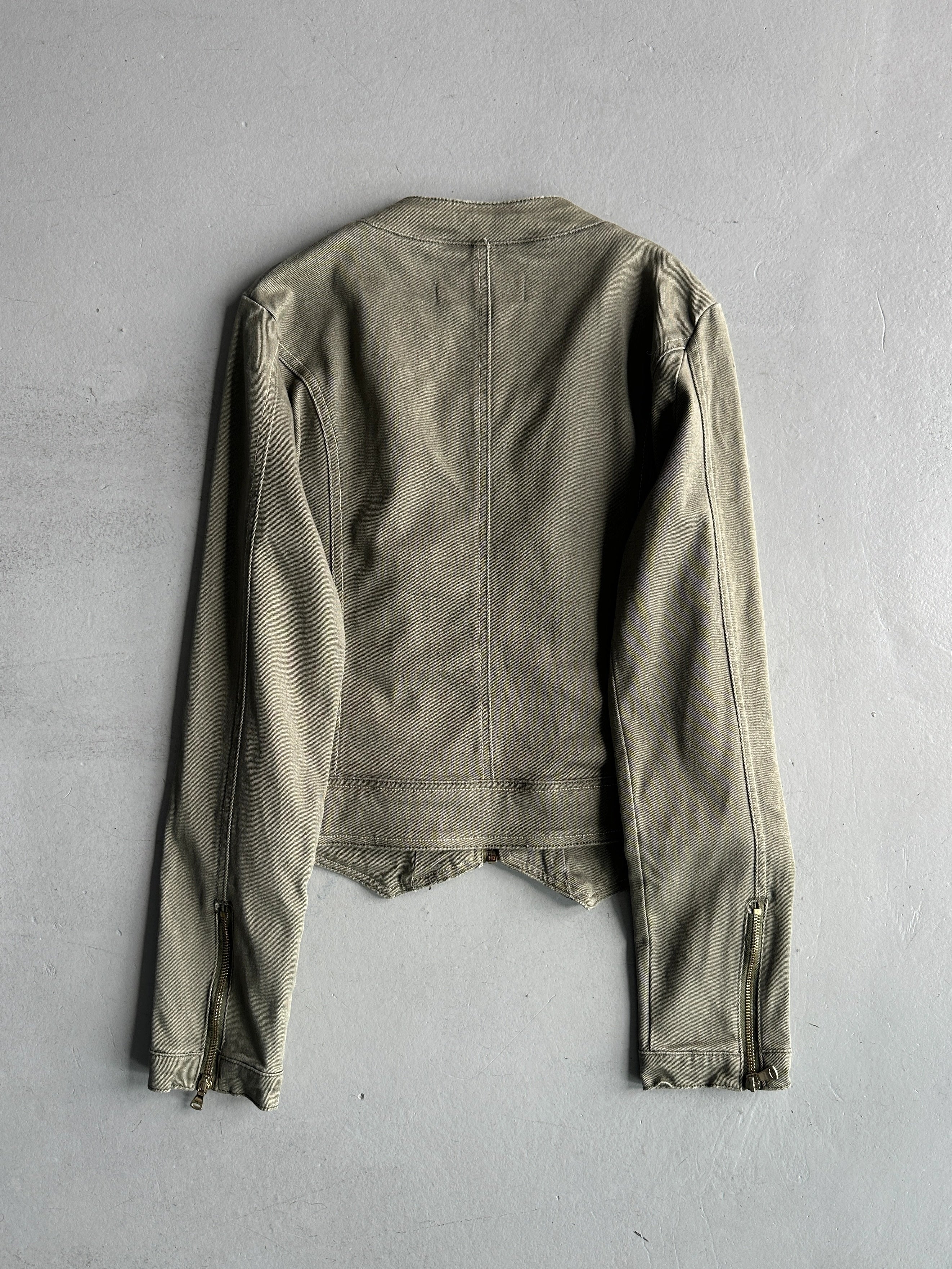 1990s TRIPLE ZIP FRONT CROP FIT JACKET