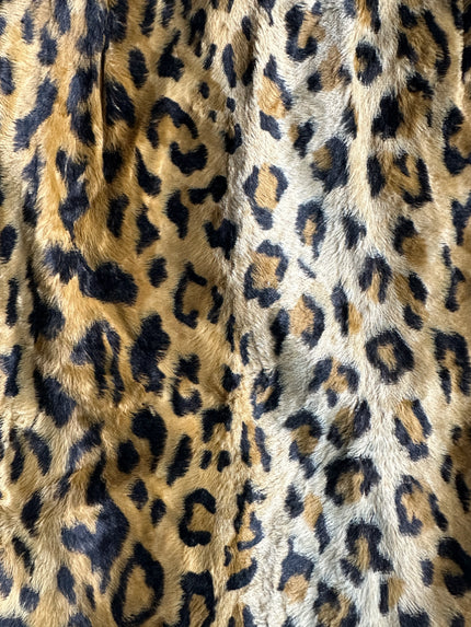 VALENTINO - 1990s LEOPARD PRINT FAUX FUR SKIRT