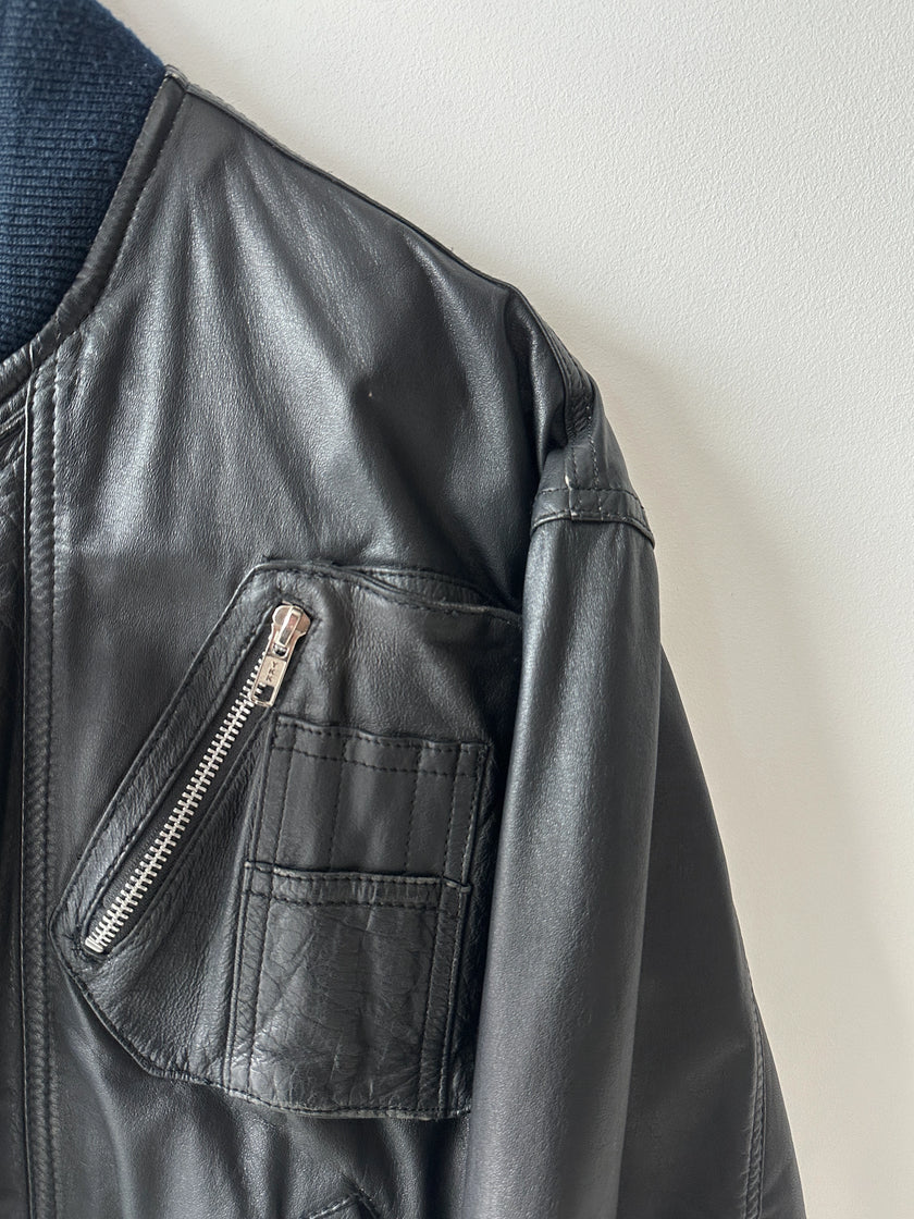KANSAI YAMAMOTO - 1990s LEATHER BOMBER JACKET