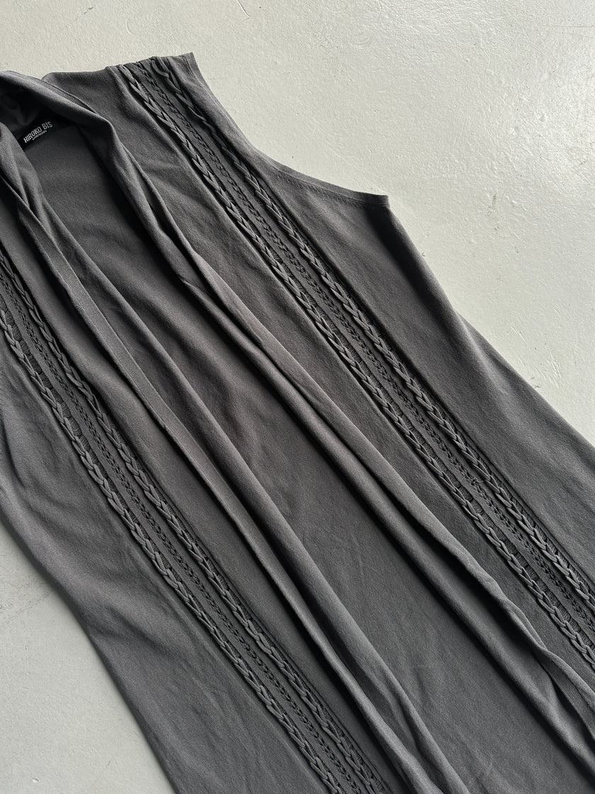 HIROKO KOSHINO BIS - 1990s OPEN FRONT LONG CARDIGAN VEST