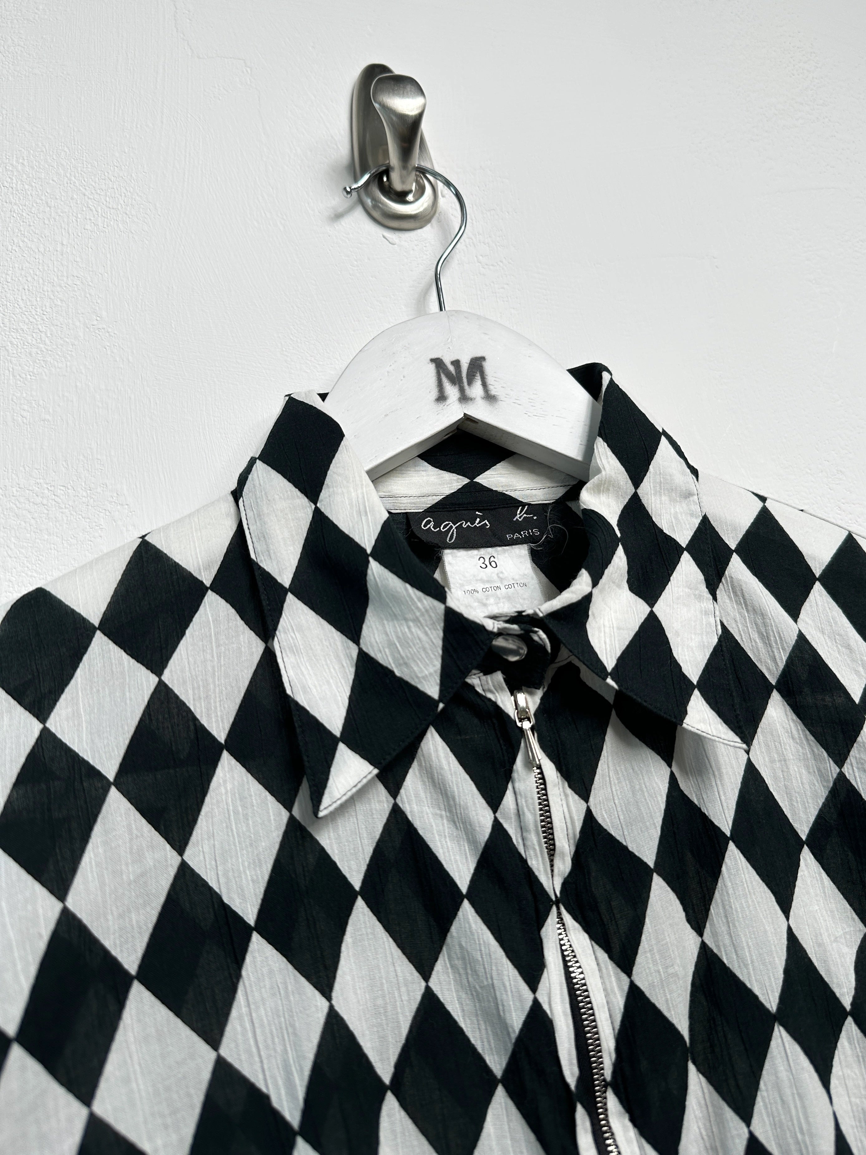 AGNÈS B. - 2000s CRINKLED ZIPPED SHIRT