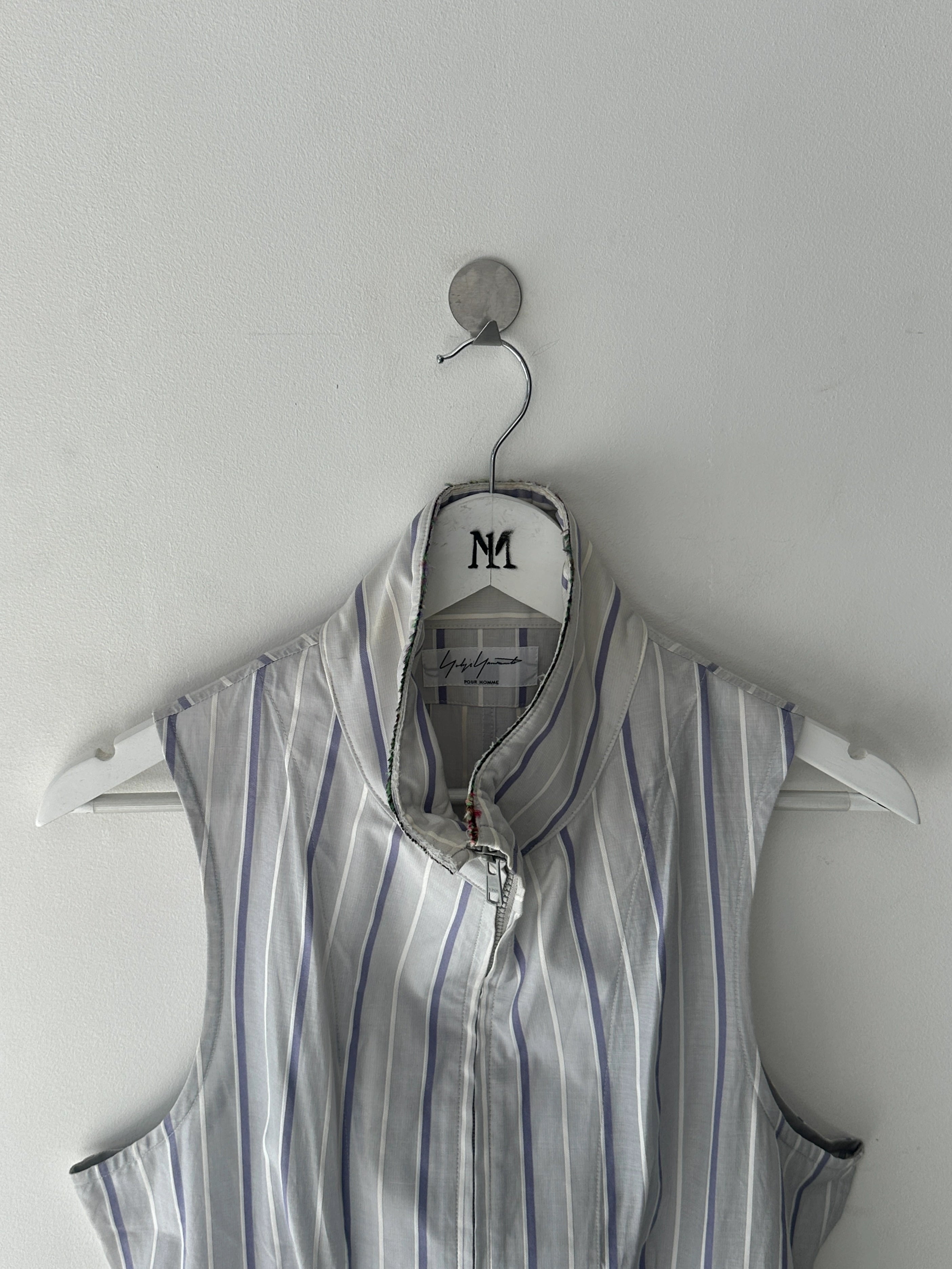 YOHJI YAMAMOTO -  late 2010s STRIPED VEST WITH TWO WAY FRONT ZIP
