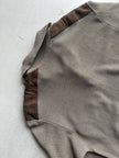 1990s KNIT PULLOVER WITH SUEDE DETAILS