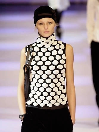 EMPORIO ARMANI - F/W 2002 BUBBLE FRONT HIGH NECK VEST KNIT TOP