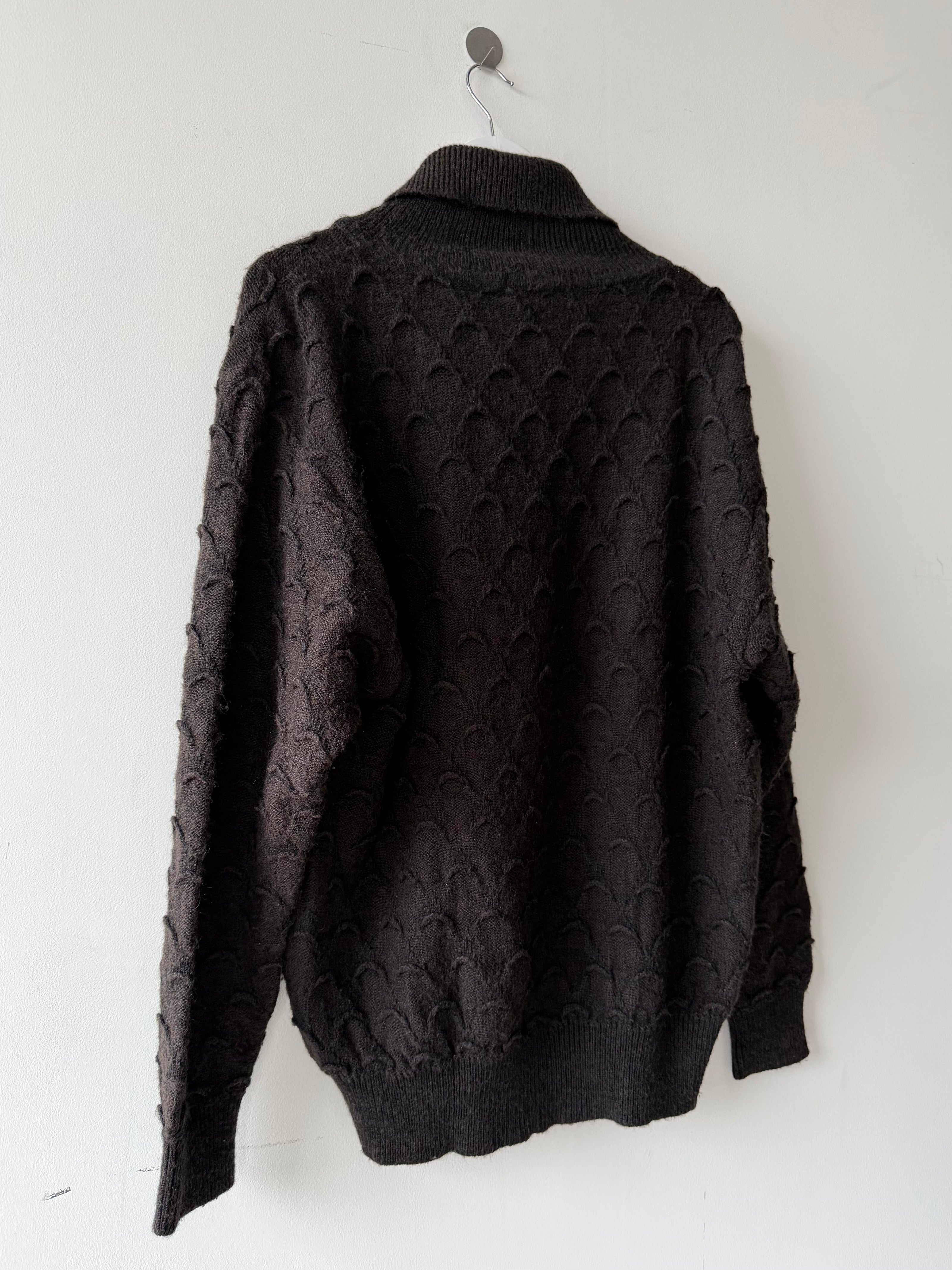 ISSEY MIYAKE - early 1980s 3D CUT OUT KNIT TURTLENECK JUMPER
