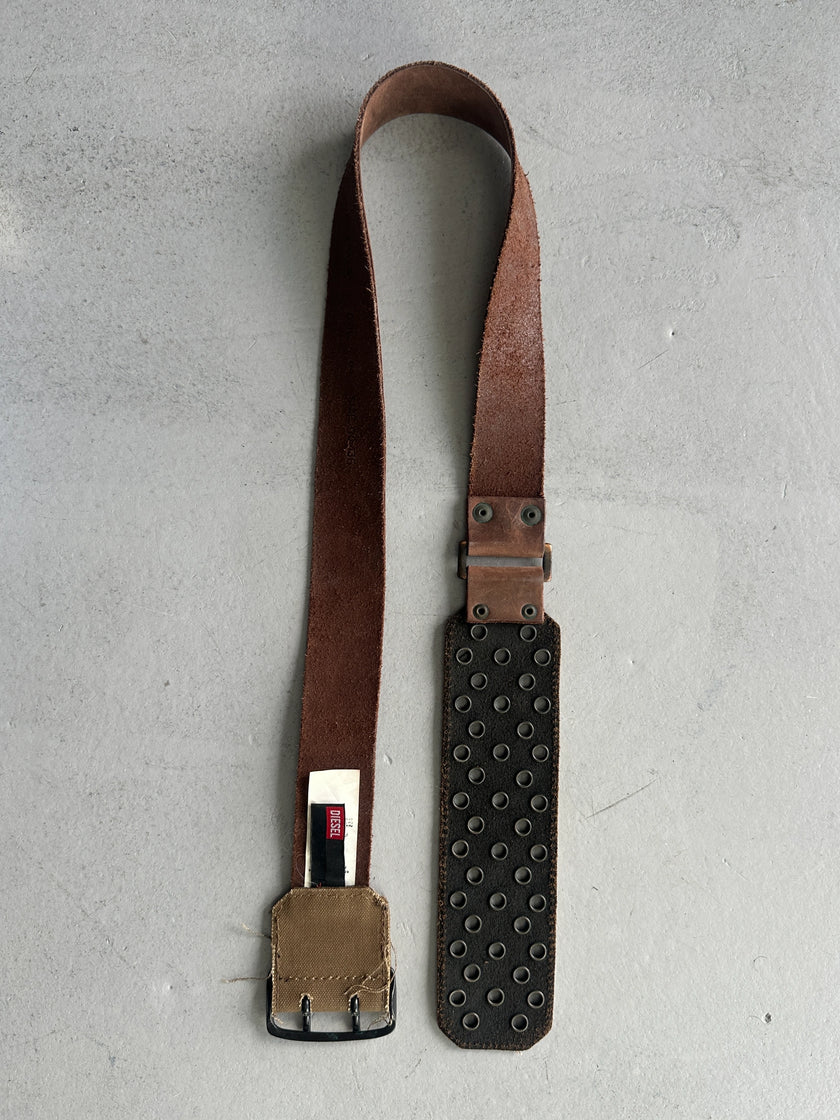 DIESEL - early 2000s LEATHER AND CANVAS BELT