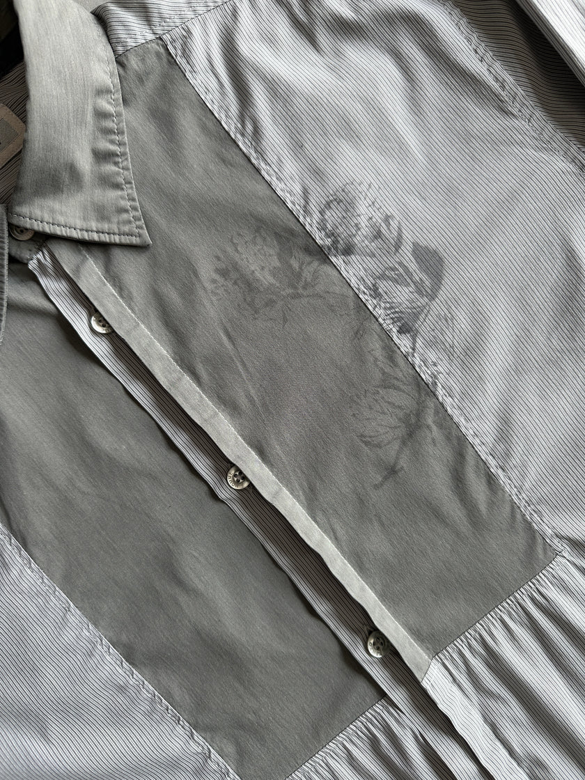 KENZO - 2000s CONTRASTING PANEL LONG SLEEVE SHIRT