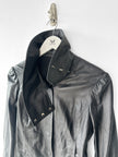 GIANFRANCO FERRÉ - early 2000s SOFT LEATHER CROP FIT JACKET WITH FUNNEL NECK