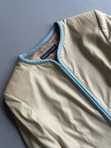 ALVIERO MARTINI - 1990s FITTED JACKET WITH PIPING DETAILS