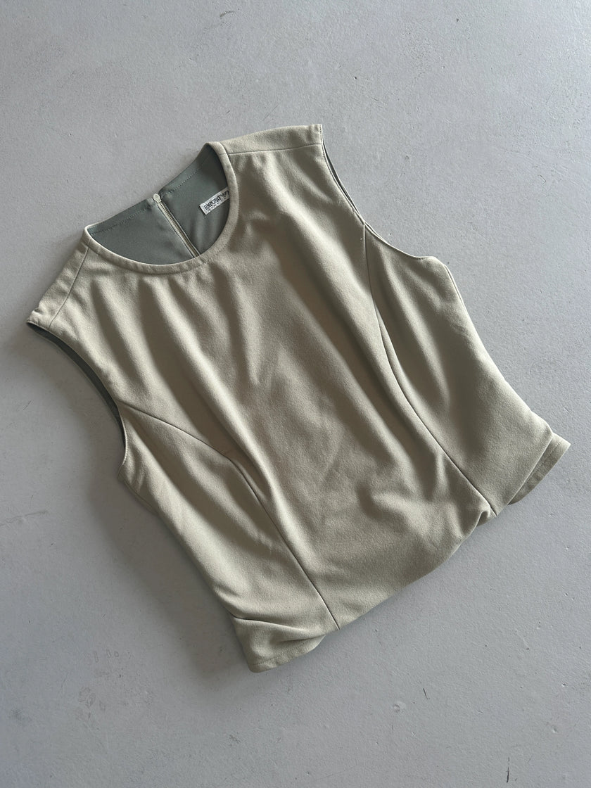 EMPORIO ARMANI - 1990s ZIPPED BACK VEST TOP