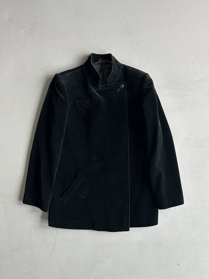 1990s ASYMMETRICAL FRONT VELVET JACKET