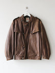 COMPAGNIE DES MONTAGNES ET DES FORÊTS BY MARITHÉ & FRANCOIS GIRBAUD 1980s LEATHER JACKET