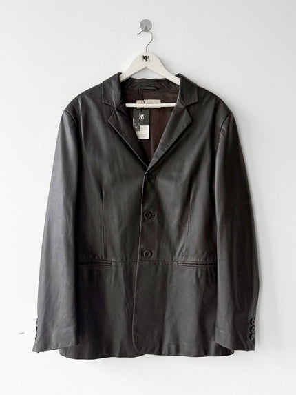 EMPORIO ARMANI - S/S 2004 MIDI LENGTH SOFT LEATHER JACKET