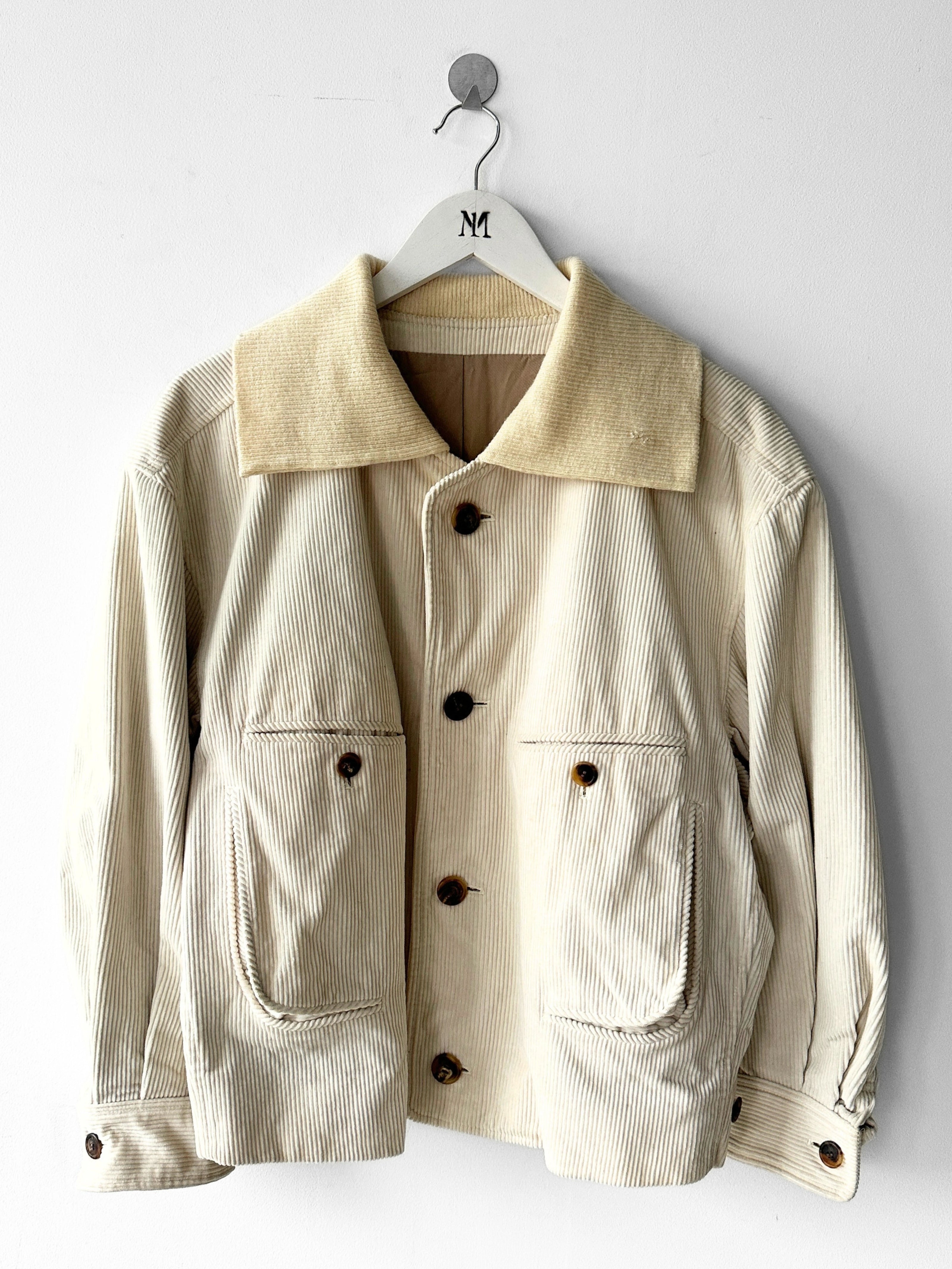 ISSEY MIYAKE - 1990s CROP FIT CORDUROY JACKET WITH SQUARE COLLAR