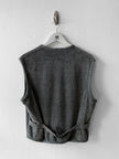 BYBLOS - 1980s RIBBED V NECK BUTTONED VEST TOP GILET