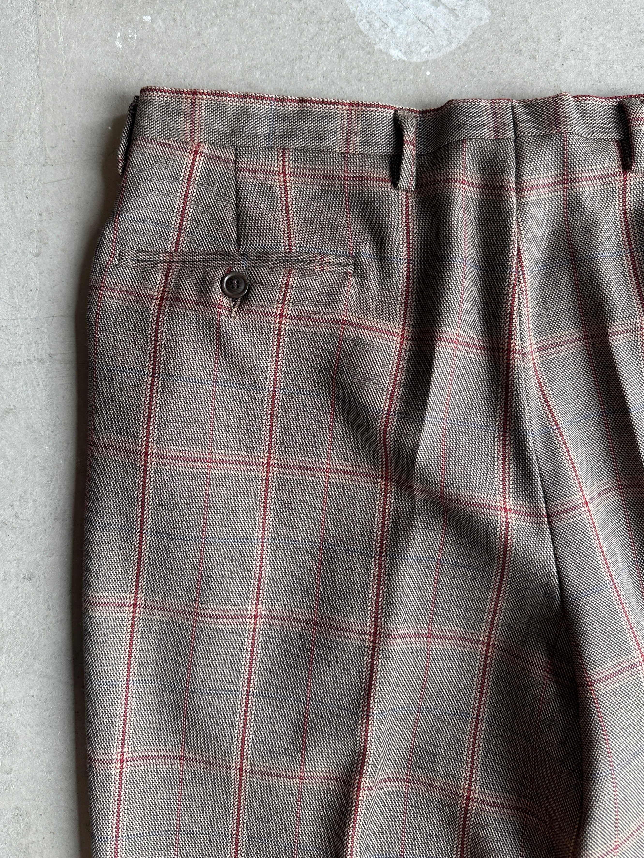 KENZO- 1980s CHECKED TAILORED TROUSERS