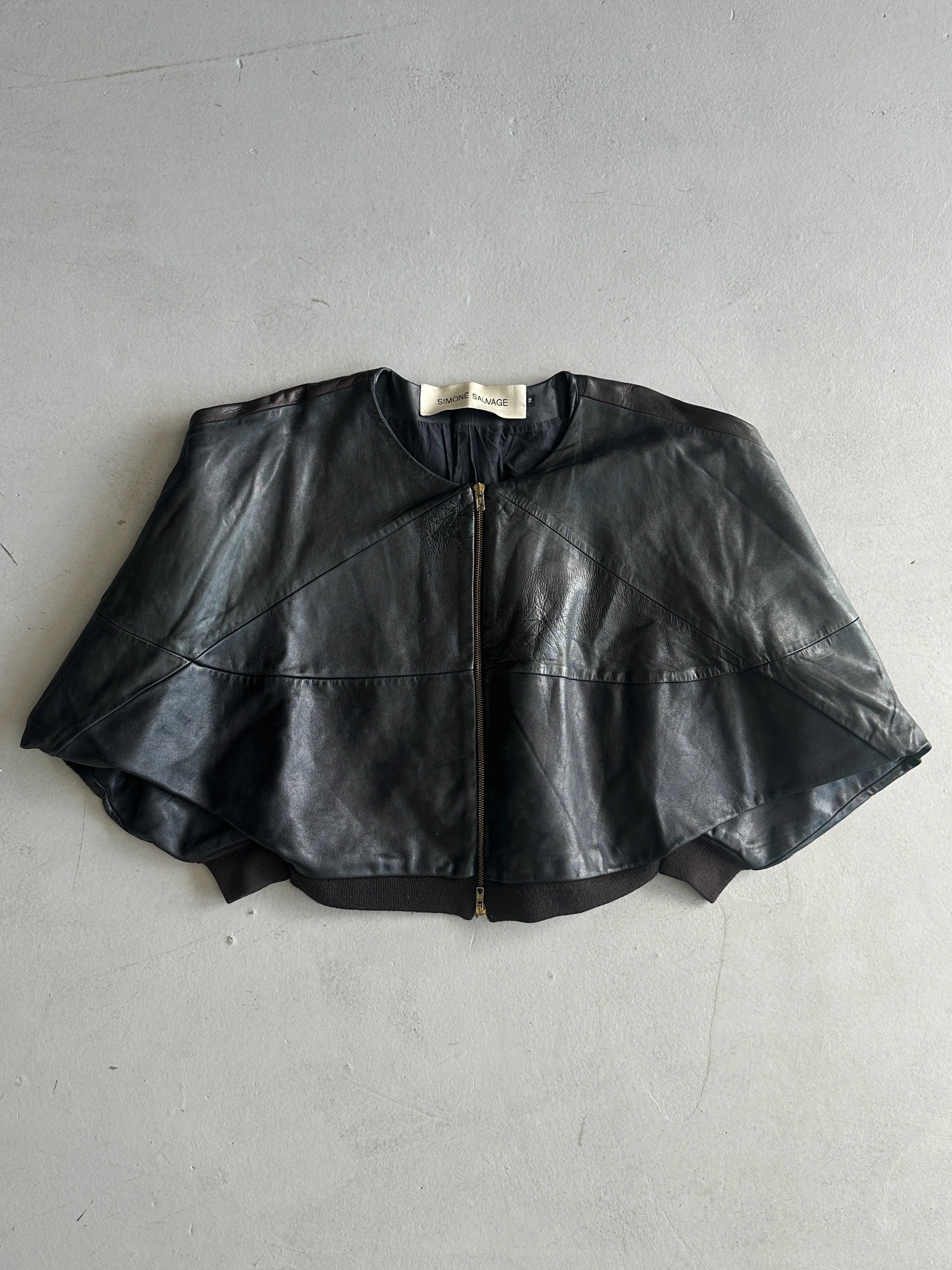 SIMONE SAUVAGE - 2000s BOXY FIT LEATHER JACKET